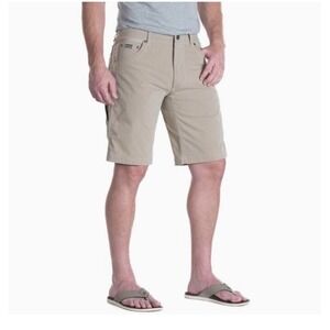 Kuhl Radikl Cargo Shorts Mens 36 Khaki Excellent 10" Inseam Hiking Outdoor